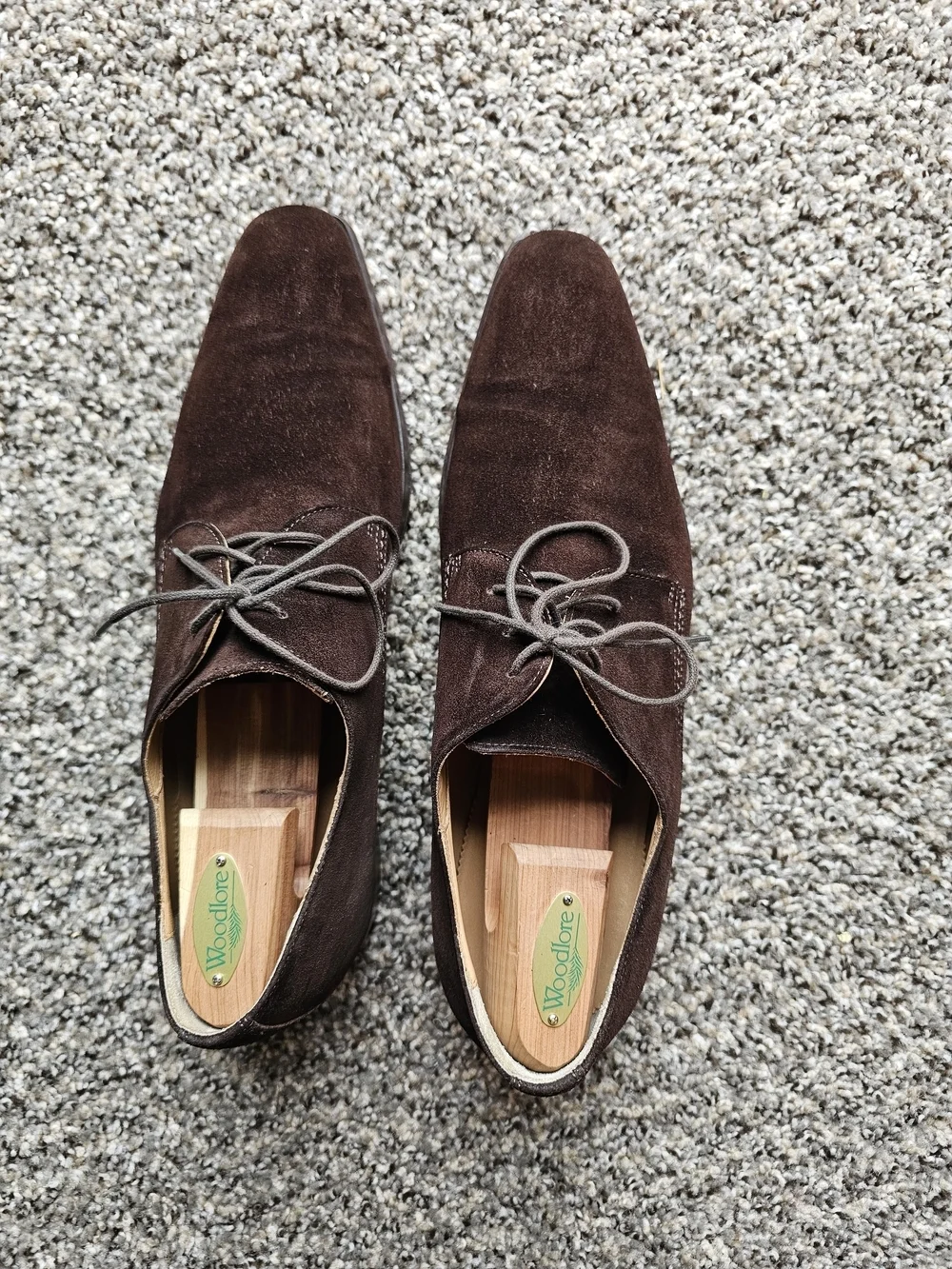Faconnable Dark Brown Suede Derby Shoes